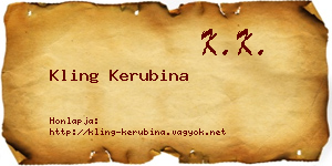 Kling Kerubina névjegykártya