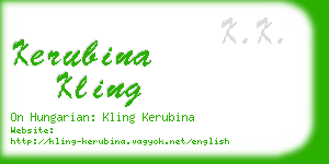 kerubina kling business card